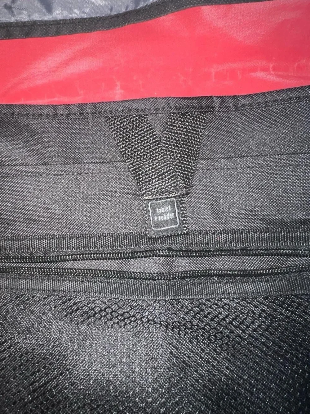 JCPenney Red and Black Canvas Shoulder Bag